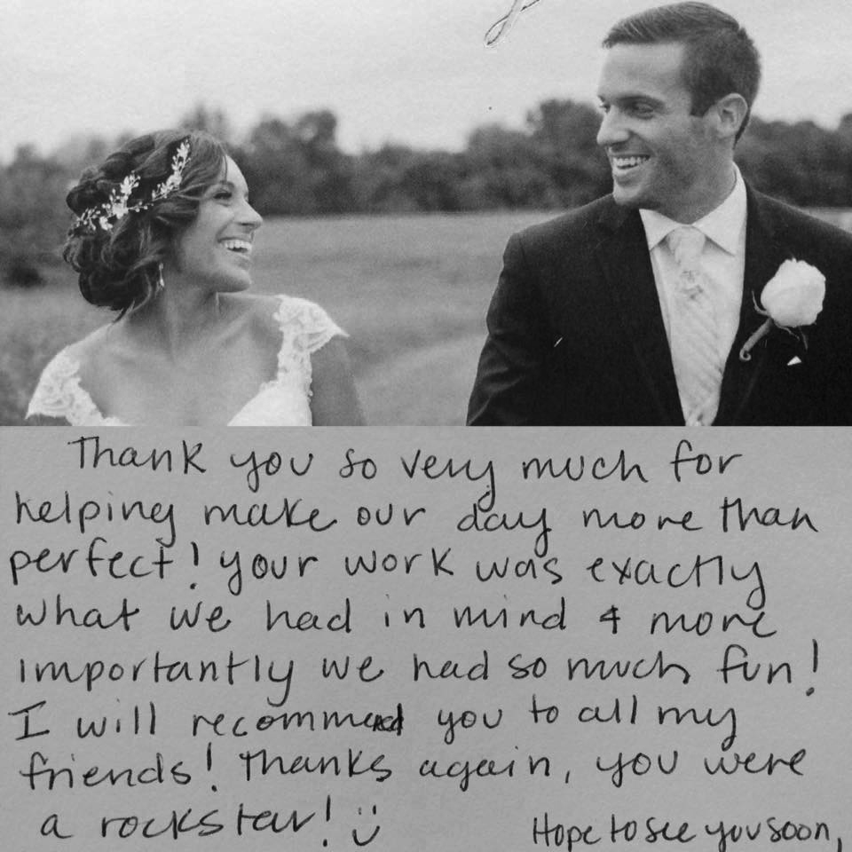 Coxx Events client's thank-you notes